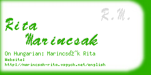 rita marincsak business card